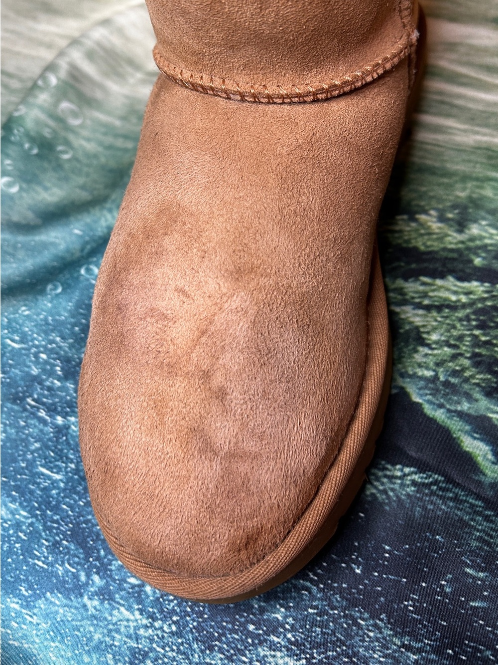 UGG Classic Short II Boots New in Box Chestnut Suede Size 7 Women Flaw - Picture 8 of 9